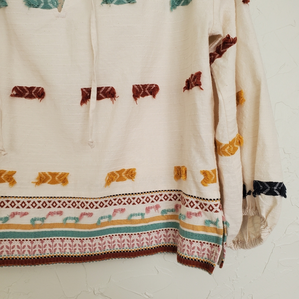 NWT Lou & Grey Embroidered Textured Boho Colorful Top - Picture 9 of 12